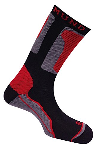 Mund Socks Calcetín Patinaje Roller ANTIBACTERIAS con Pie Izquierdo y Pie Derecho diferenciados (Negro, M (38-41))