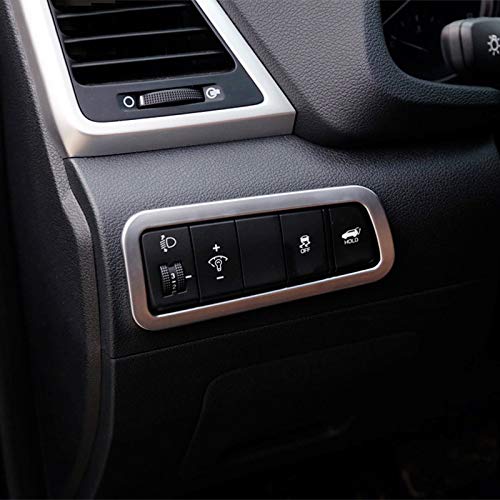 para Tucson 2016-2019 Interior Faro botón Interieur Listones Plástico ABS 1 Piezas (Plata mate)