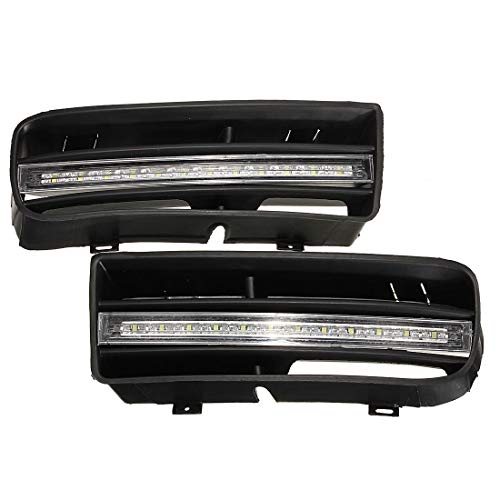 Parachoques Delantero Que Compite Con Malla Parrillas 12 LED De Luz De Niebla Aprovechan La Luz Delantera De La Lámpara Inferior Del Parachoques Rejilla De Marcha Diurna Fit For VW Golf MK4 1997-2006