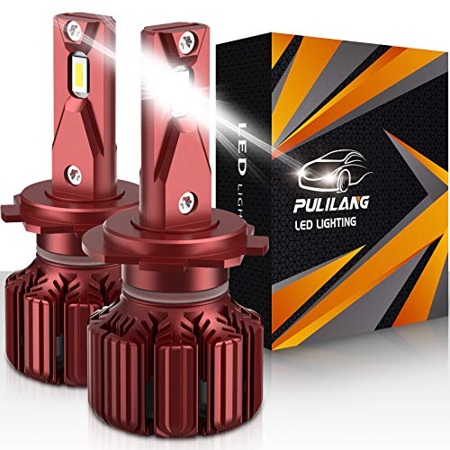 Pulilang Bombillas para Coche H7 LED Bombilla para Faros Delanteros , CSP 3570 70W 10500LM 6000K IP68, Paquete de 2