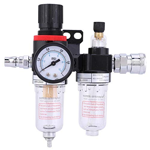 Regulador de presión del filtro de aire 1/4" Separador de agua del aceite Filtro de aire Compresor de aire Filtro del compresor de aire con copa del lubricante para sistema (AFC2000)