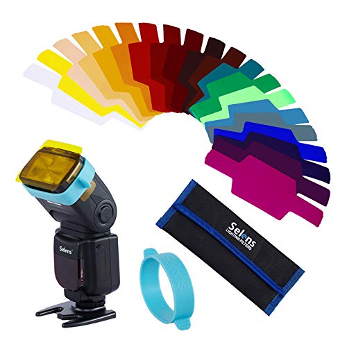 Selens SE-CG20 Universal Speedlite 20 Piezas, Flash Gels Filter Kit Juegos de Filtros de Geles Combinación de Filtros de Iluminación para Flash de Cámara