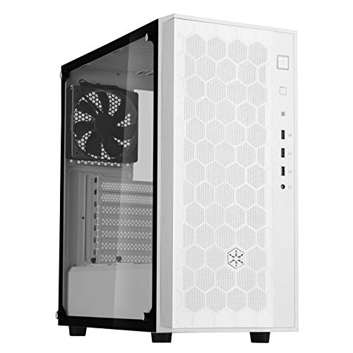 Silverstone SST-FAR1W-G - Caja para computadora Fara R1 Tower ATX, Panel Frontal de Malla, Panel Lateral de Vidrio Templado, Blanco