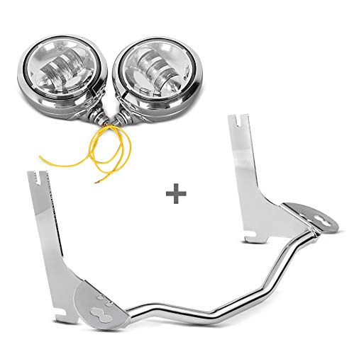 Soporte + Faro auxiliare ZS1 para Harley Electra Glide Classic 94-13 Cromo