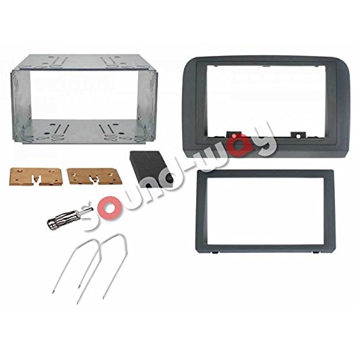 Sound-way Kit de Montaje Marco para Radio Adaptador autoradio para FIAT Croma 2 DIN Gris Oscuro 2 DIN