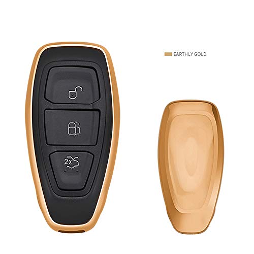 STEDMNY Cubierta de la Llave del Coche Recubrimiento eléctrico TPU Suave Funda Protectora de Llave de Coche para Ford C-MAX Focus RS ST Fiesta Hatch Cubierta de Carcasa de Llavero de Estilo de co