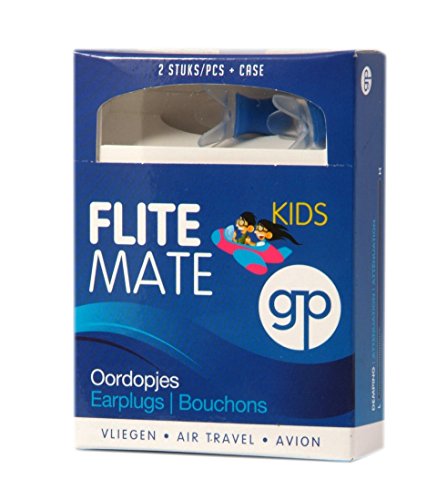 Tapones para los oídos de los niños de Get Plugged Flite Mate Kids para volar, viajar e ir a la montaña. Para los niños pequeños y los que tienen orejas pequeñas. 1 par