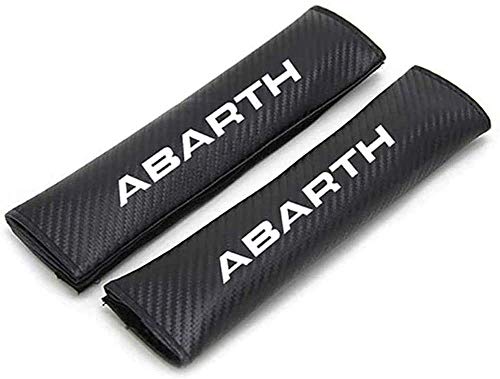 TDDRW 2 Piezas Coche Almohadillas CinturóN De Seguridad para FIat 500 Abart, Respirable Fibra De Carbono Protectores De Hombro Cobertores Auto Accesorios