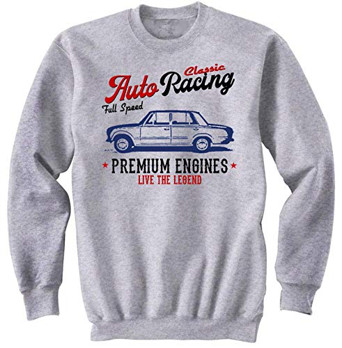 Teesandengines Fiat 124 1966 Auto Racing Gris Sudadera Size Xlarge