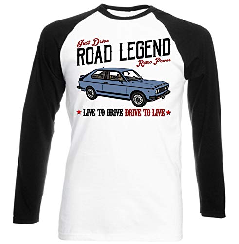 Teesandengines FIAT 128 3P 1100 Sport Camiseta de Mangas Negra largas T-Shirt Size Small