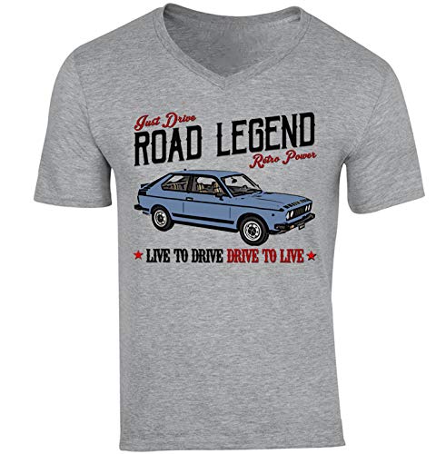 Teesandengines Men's FIAT 128 3P 1100 Sport Camiseta Gris para Hombre de Algodon T-Shirt Size Small