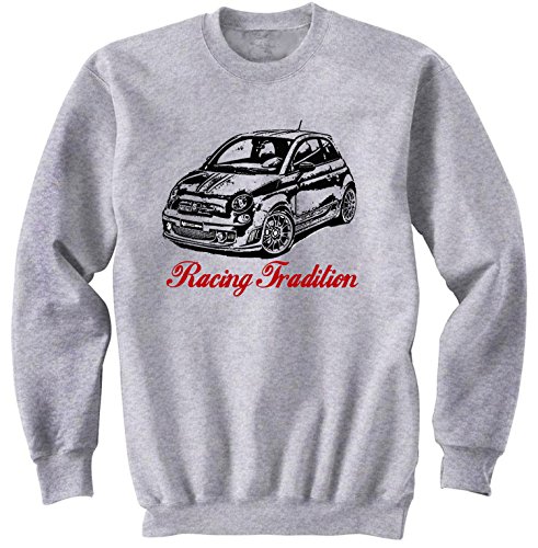 TEESANDENGINES Men's FIAT Abarth 2015 Racing Tradition P Gris Sudadera Size Medium