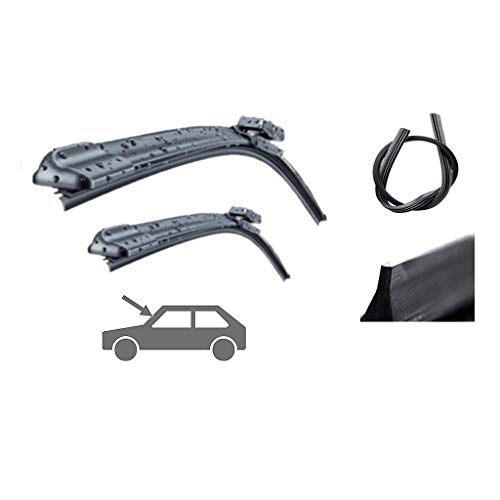 TRIC Limpiaparabrisas Limpiaparabrisas Blade, Compatible con Escobilla Ford Fiesta, Hojas de Repuesto, 2 x Blades (Frente Blades) (Color : Black, Size : 20091.3L)