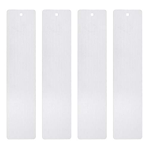 UNICRAFTALE 4pcs 25cm Marcadores En Blanco de Acero Inoxidable Marcadores Cepillados con Borla de Nudo Chino Marcadores de Borla En Blanco de Metal Rectangular