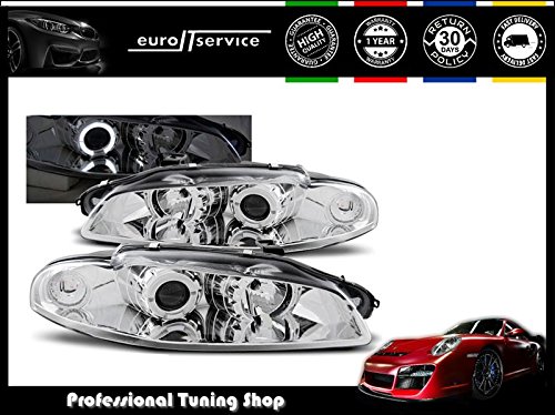 V-Maxzone lpmi03 Top faros faros delanteros para Mitsubishi Eclipse 1997 – 12.1998 Angel Eyes, color cromado