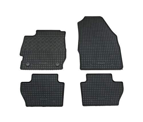 V-MAXZONE PARTS Alfombrillas de goma negra para coche VD844 para todo tipo de clima, inodoras, juego de 4 piezas, accesorios de coche compatibles con Ford KA+ MK3 2016 2017 2018 2019