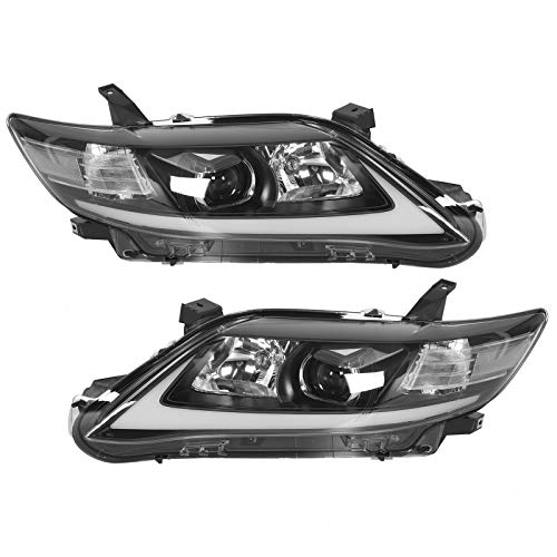 VLAND - Faros delanteros dinámicos con lente DRL transparente para parachoques delantero para Camry XV40 2010‑2011 LHD