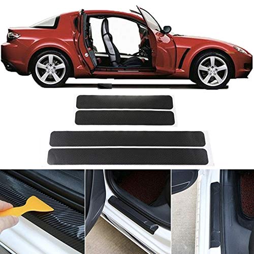 Wven Vigilancia De Entrada 4Pcs 4D Fibra De Carbono Pegatina Decoración De La Puerta De La Puerta del Desgaste para Mazda 3 5 6 CX-7 CX-9 RX-8 GW