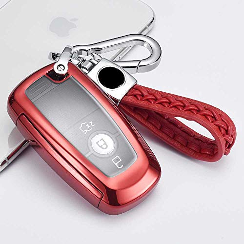 XQRYUB Color Hard TPU Car Key Case Full Cover, Apto para Ford Fusion Mustang Explorer F150 F250 F350 EcoSport Edge S-MAX Ranger Lincoln Mondeo