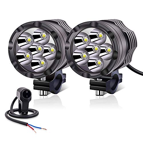 Faros Auxiliares Delanteros de Moto LED,Faros Auxiliares de Moto,Faros  Antiniebla Moto Led, para Motos Camión Todoterreno lámparas 12V 24V 40W  3000LM