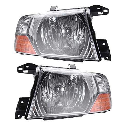 Yunjingchenman Izquierda + Derecha LED del frente del coche los faros de cabeza Lámparas Asamblea luces LED for Mitsubishi Pajero Montero 2000-2006 MN133751 MN133752