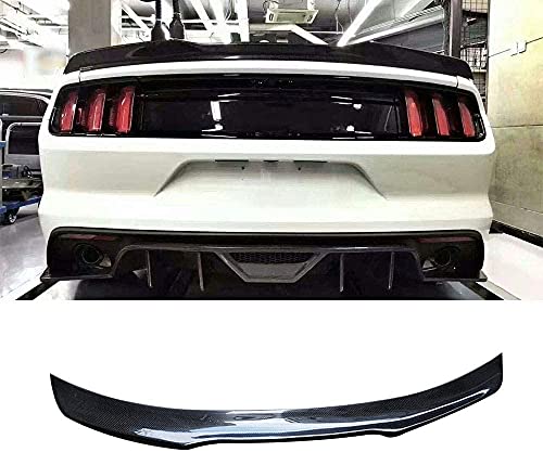 ZQADTU Alerón Trasero de Fibra de Carbono para Ford Mustang GT V8 V6 GT350R, decoración de la Cola, Accesorios de modificación del alerón de la Tapa del Maletero, Duradero y Hermoso