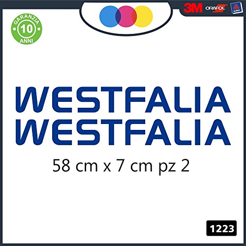 2 Adhesivos Azules – Logotipo – Westfalia – para caravanas, Furgonetas y Furgonetas – – Cód. 1223