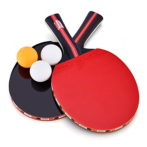 2Pcs Raquetas de Tenis de Mesa con 3 Pelotas y Bolsillo de Funda