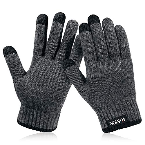 4UMOR Guantes Invierno Pantalla Táctil de Punto Calientes para Hombre Mujer S