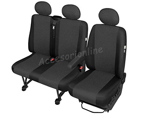 Accesorionline Fundas de Asiento 3plazas para Fiat Scudo - Tela Máxima Calidad - Conductor más copiloto Doble