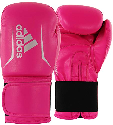 adidas Guantes de Boxeo Unisex Speed 50, Color Rosa y Plateado, 10 onzas; Adisbg50