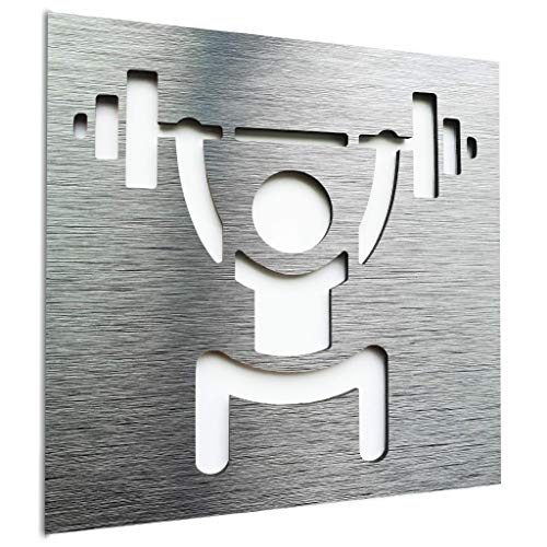 Aluminium training room sign - Gym door sign - Fitness wall art plaque - Gym door sticker - indoor & outdoor - Door And Wall - señal de sala de entrenamiento - gimnasio placa