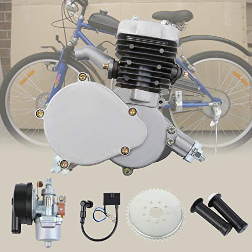 Ambiente 50cc 2 tiempos pedal ciclo gasolina gas motor bicicleta conversión kit para bicicleta motorizada plata