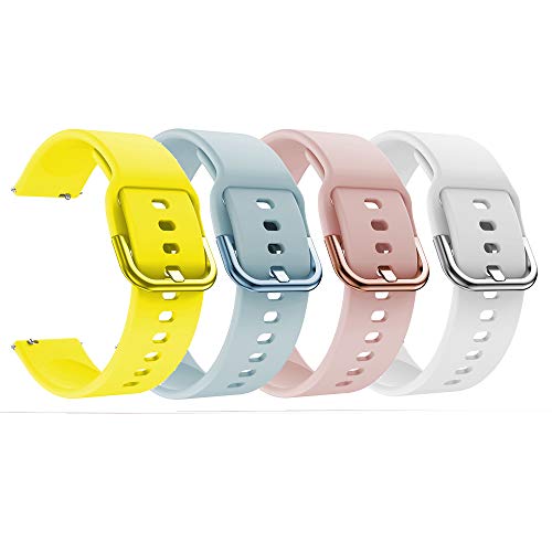 Angersi 20mm Silicona Suave de liberación rápida Sport Correa Replacement Bands Compatible con AMAZFIT GTR 42mm / GTS/Bip Younth (4 Pack)