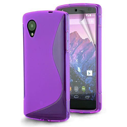 ANNART Carcasa S-LINE TPU Gel Silicona Suave Para Google Nexus 5 - Púrpura