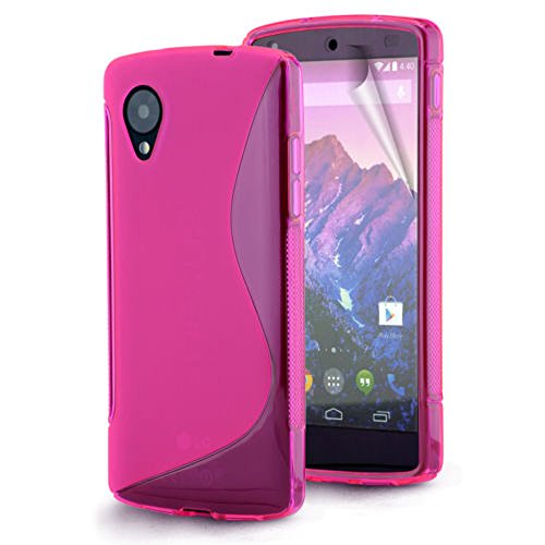 ANNART Carcasa S-LINE TPU Gel Silicona Suave Para Google Nexus 5 - Rosa