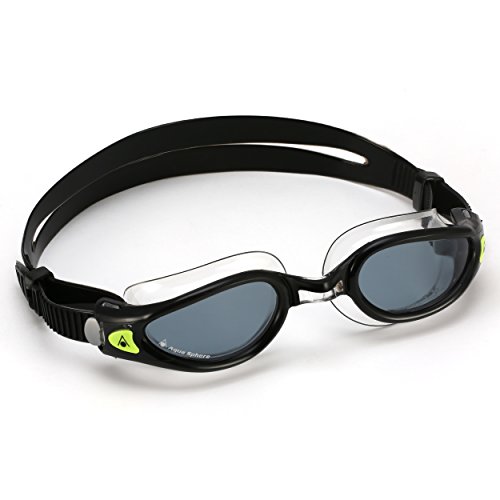 Aqua Sphere Kaiman Exo - Gafas de natación unisex para hombre y mujer, talla pequeña, color negro y transparente