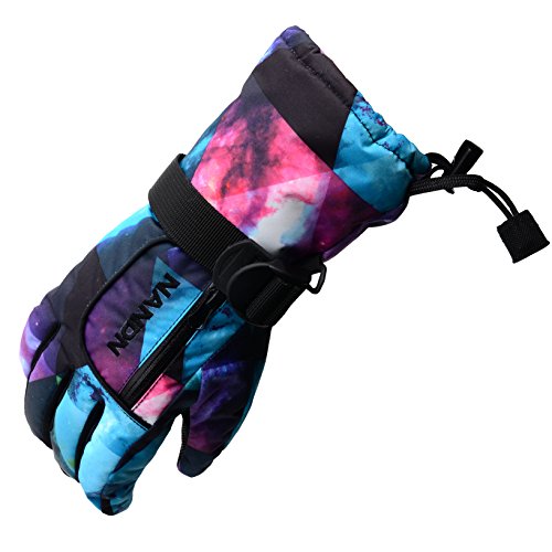 Arcweg Guantes de Invierno para niños y Adultos Guantes de esquí Cortavientos Forrados de Felpa de Nieve Ciclismo Multicolor#1 XL (para Hombre)