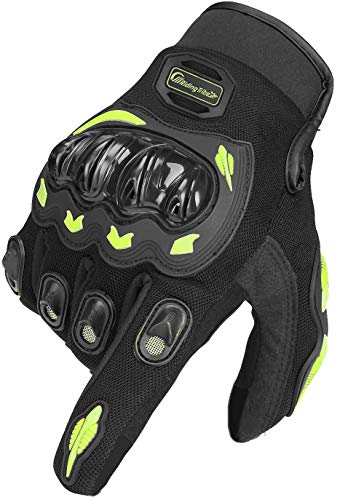 ARTOP Guantes Moto de Pantalla Táctil Guantes Motocross Verano Mujer Hombres Niño Tranpirable Guantes de Motocicleta(Verde Fluorescente,XL)