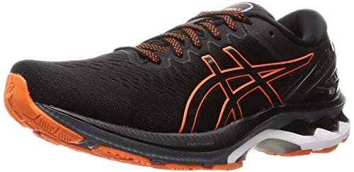 Asics Gel-Kayano 27, Road Running Shoe Hombre, Black/Marigold Orange, 44.5 EU