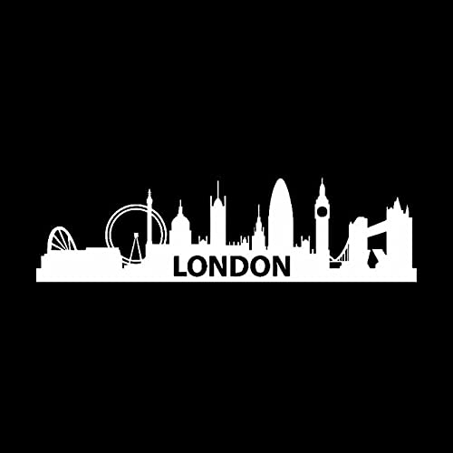 A/X Sticker de Carro 18,9 CM * 5,2 CM London Skyline City Buildings Capital Vinilo calcomanía Coche Pegatina Negro/Plata C3-1817   Plata