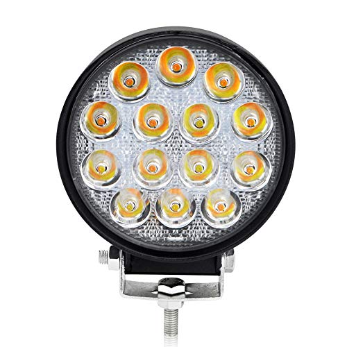 BeiLan Focos de Coche LED, 42W 12V / 24V Faros Led Trabajo Proyectores Luz de carretera Luz de trabajo auxiliar para trabajo fuera de carretera Barra de luz LED impermeable para camión, tractor