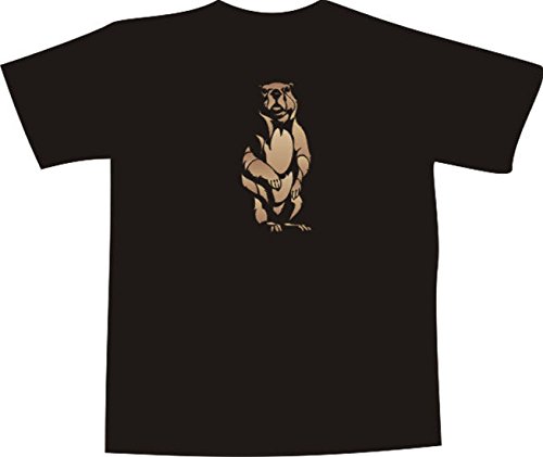 Black Dragon - T-Shirt E819 - Color de tu elección - Talla XXL - großer Grisley im Schatten - Hombre mujer fiesta carnaval regalo trabajo