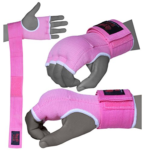 BOOM Guantes Señoras Gel Rosa Boxeo Inner Mano Wraps MMA Bolsa de boxeo S/M