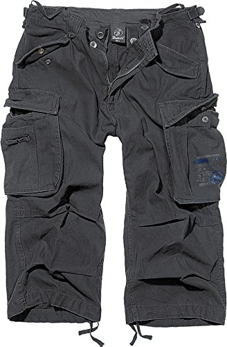 Brandit Industry 3/4 Hombre Cargo Pantalones Cortos - Negro, M