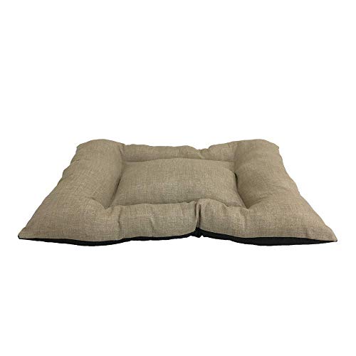 BRAVO. Cama para Perros. Sofá para Mascotas. Colchón Rectangular Acolchado de Color Beige Confortable para Perros Pequeños, Medianos y Grandes. (Tallas S,M,L). (S-80x60cm)