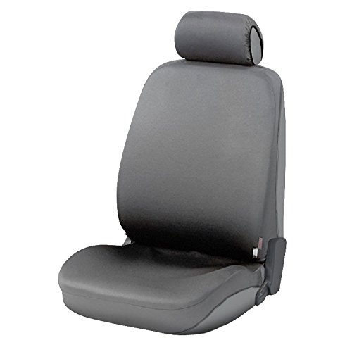 Bross Funda para asiento delantero de coche, camión, caravana, furgoneta, universal, fabricada en Italia, conductor o pasajero con bordes elásticos (gris)