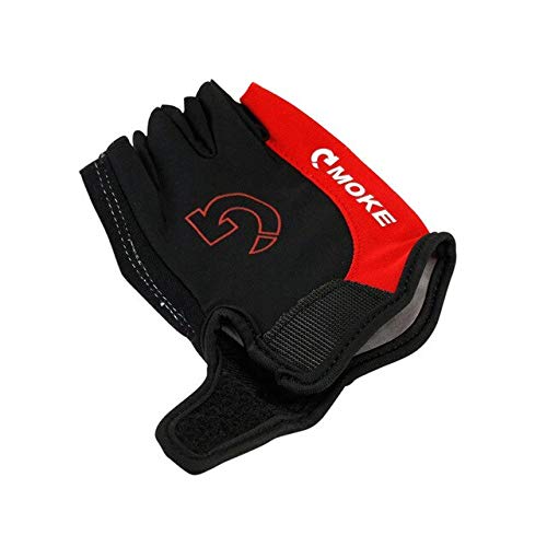 Bruce Dillon Nuevos Guantes de Bicicleta para Hombre Bicicleta Deportes Medio Dedo Almohadilla de Gel Antideslizante Motocicleta Bicicleta de montaña Guantes de Bicicleta de Carretera - Rojo XSX