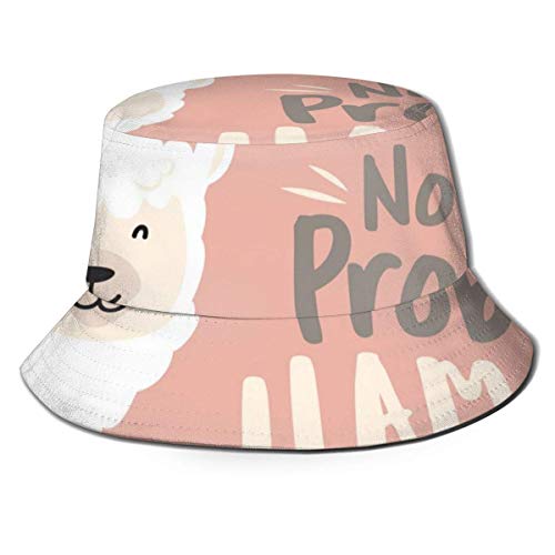 Bucket Hat Packable Reversible Cute Llama Print Sun Hat Sombrero de Pescador Gorra Camping al Aire Libre