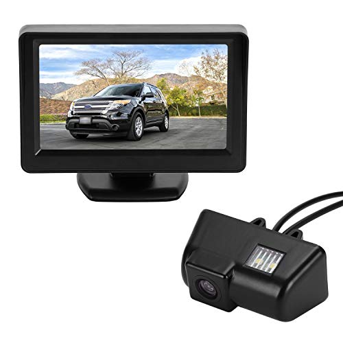 Cámara de marcha atrás, sistema de visión trasera para coche, líneas de distancia, luz de matrícula, pantalla LCD TFT de 4,3 pulgadas, para Ford Transit MK6/MK7 Transporter